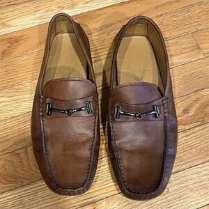 TOD'S Men's Brown Leather Loafers Size 9 Casual Shoes